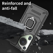 For Huawei Pura 70 Ultra Sliding Camshield TPU + PC Shockproof Phone Case with Holder(Black)