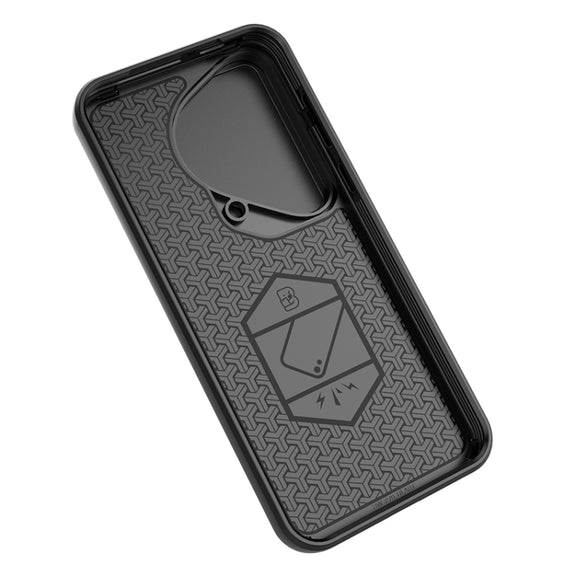 For Huawei Pura 70 Ultra Sliding Camshield TPU + PC Shockproof Phone Case with Holder(Black)