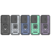 For Huawei Pura 70 Ultra Sliding Camshield TPU + PC Shockproof Phone Case with Holder(Black)