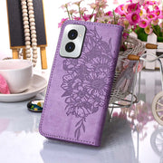 For Motorola Moto G Power 5G 2024 Embossed Butterfly Leather Phone Case(Purple)