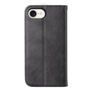 For iPhone 16e Cubic Grid Calf Texture Magnetic Leather Phone Case(Black)