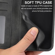 For iPhone 16e Cubic Grid Calf Texture Magnetic Leather Phone Case(Black)