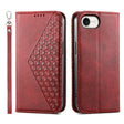 For iPhone 16e Cubic Grid Calf Texture Magnetic Leather Phone Case(Red) - iPhone 16e Cases by PMC TechLife | Online Shopping South Africa | PMC TechLife | Buy Now Pay Later Mobicred
