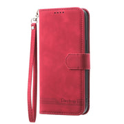 For iPhone 16e Dierfeng Dream Line TPU Hybrid PU Leather Phone Case(Red)