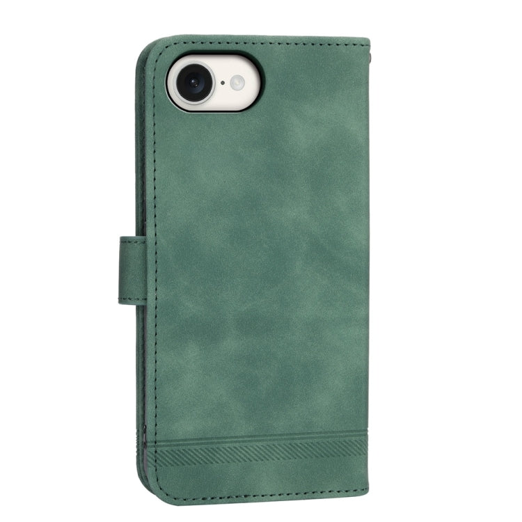 For iPhone 16e Dierfeng Dream Line TPU + PU Leather Phone Case(Green)