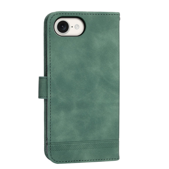 For iPhone 16e Dierfeng Dream Line TPU + PU Leather Phone Case(Green)
