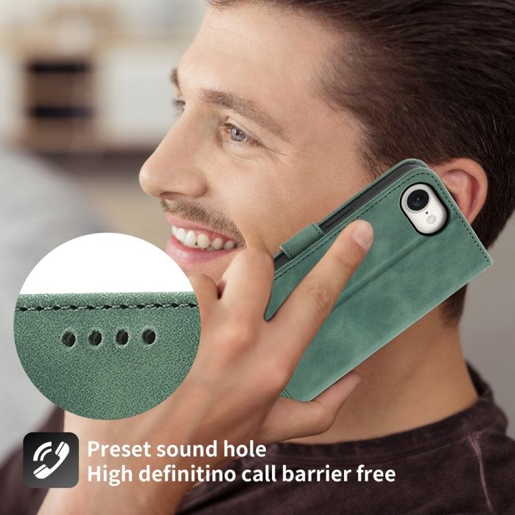 For iPhone 16e Dierfeng Dream Line TPU + PU Leather Phone Case(Green)