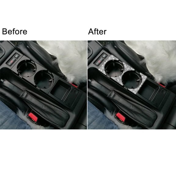For BMW Series 3 E46 1998-2005 Car Water Cup Holder Panel Diamond Decoration Sticker, Left and Right Drive