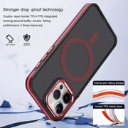 For iPhone 14 Pro Two-color Frosted MagSafe Magnetic Phone Case(Red)