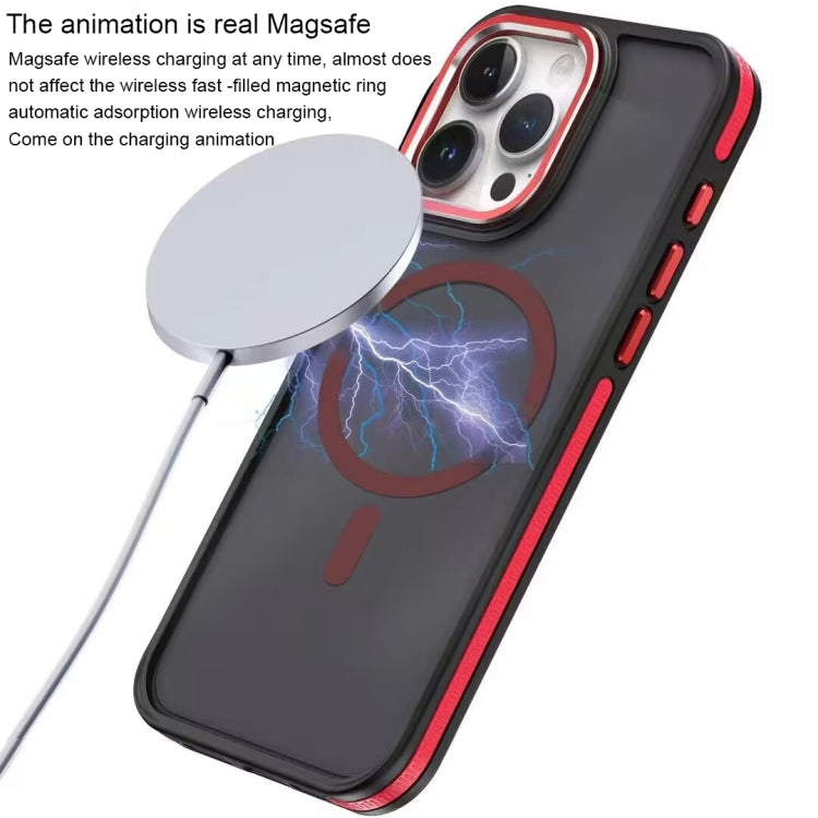 For iPhone 11 Pro Max Two-color Frosted MagSafe Magnetic Phone Case(Black)