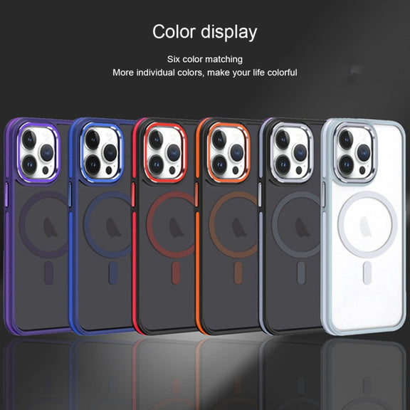 For iPhone 13 Pro Two-color Frosted MagSafe Magnetic Phone Case(Orange)