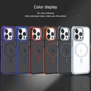 For iPhone 11 Two-color Frosted MagSafe Magnetic Phone Case(Purple)
