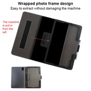 For TCL NxtPaper 11 2-Folding Leather Tablet Case with Handrest & Pen Slot(Black)