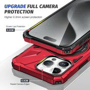 For iPhone 14/13 MagSafe Magnetic Shockproof Phone Case with Ring Holder(Red)