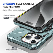 For iPhone 14/13 MagSafe Magnetic Shockproof Phone Case with Ring Holder(Green)