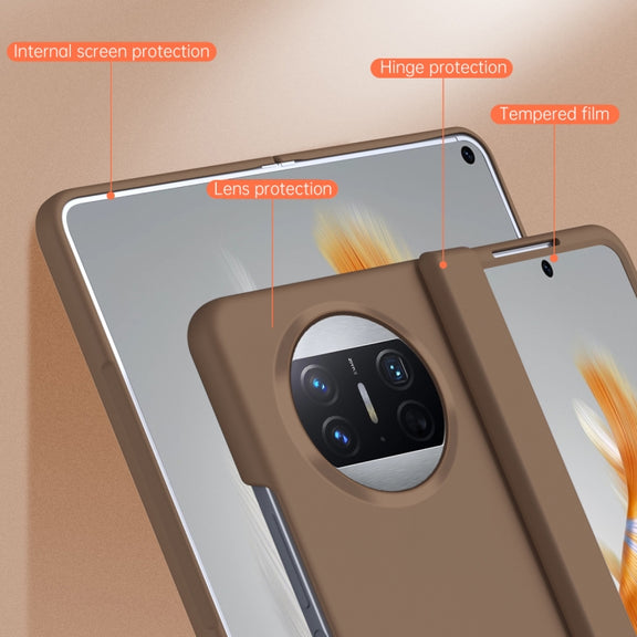 For Huawei Mate X3 Extraordinary Series Hinged Folding Full Phone Case(Coffee)