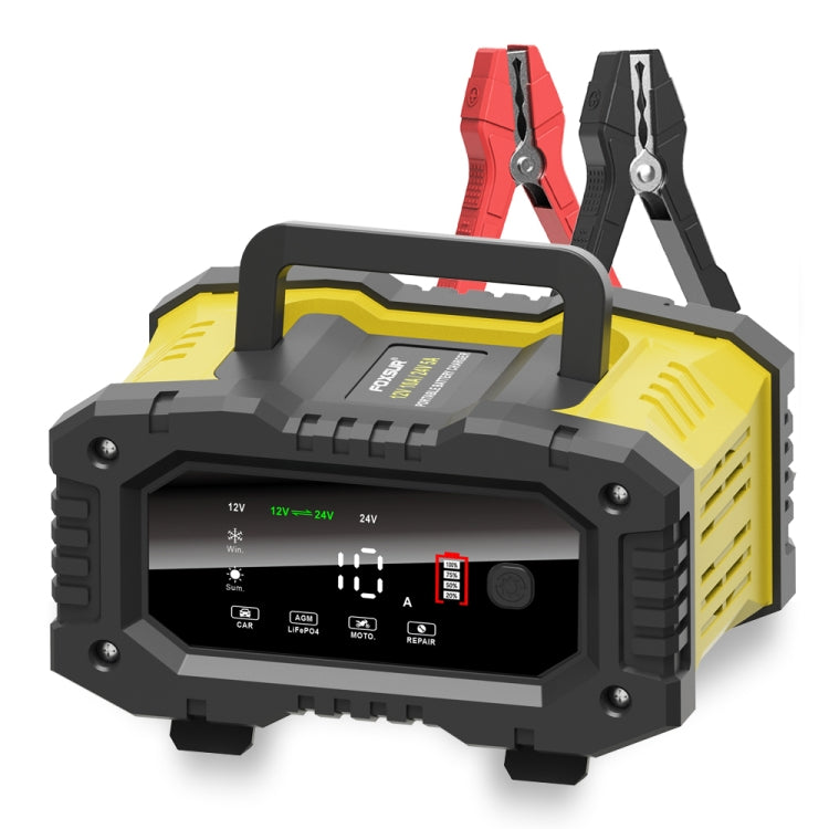 FOXSUR 12V / 24V 10A Portable Motorcycle Car Smart Battery Charger(US Plug)