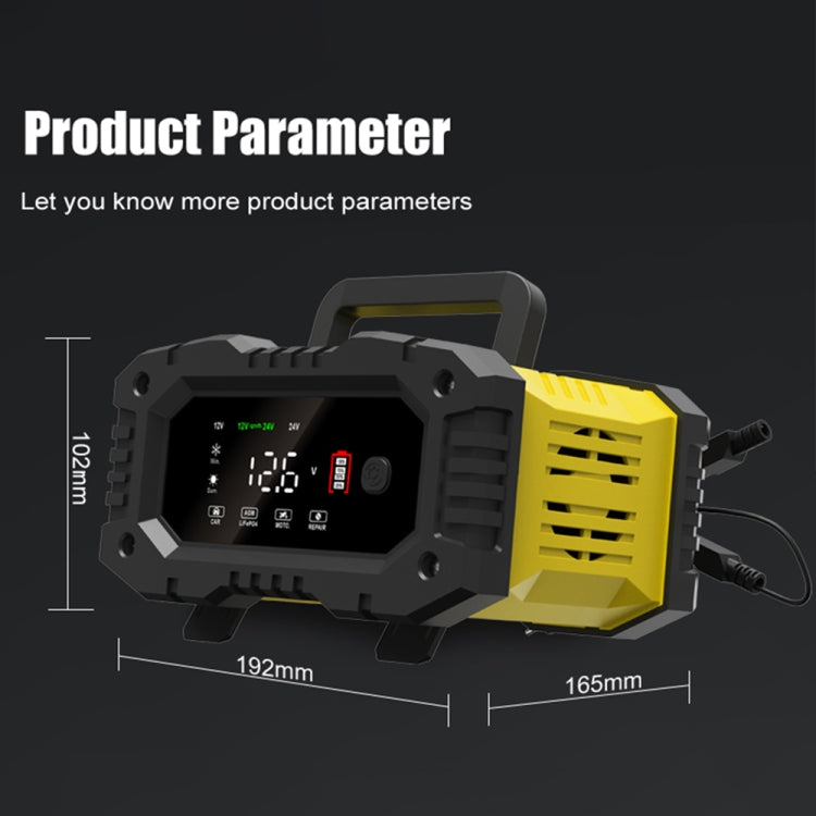 FOXSUR 12V / 24V 10A Portable Motorcycle Car Smart Battery Charger(US Plug)