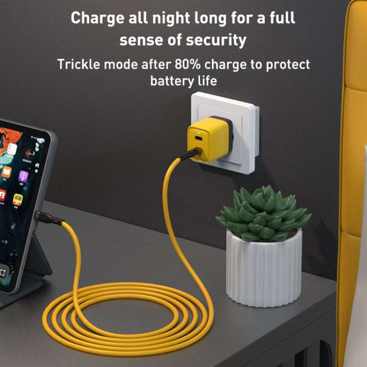 USB to 8 Pin Liquid Silicone Charging Data Cable, Length: 1.2m(Yellow)