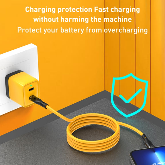 USB to 8 Pin Liquid Silicone Charging Data Cable, Length: 1.2m(Yellow)