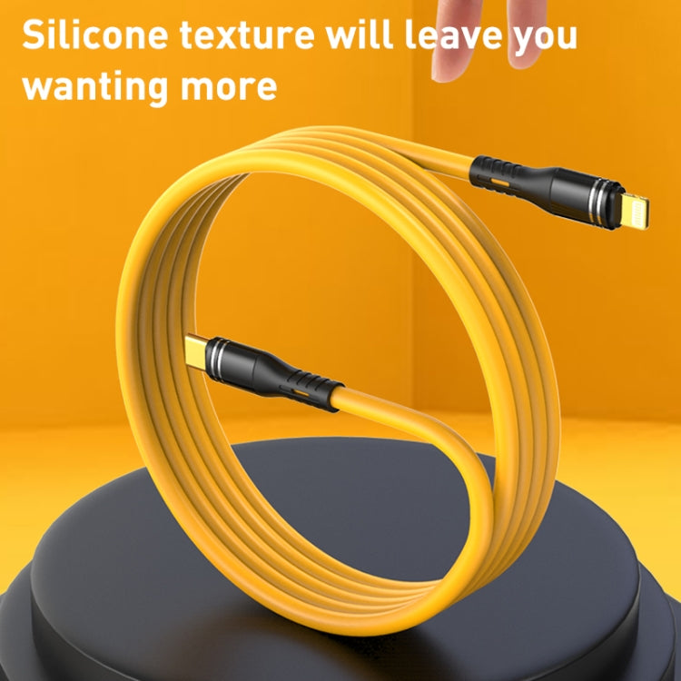 USB-C / Type-C to 8 Pin Liquid Silicone Charging Data Cable, Length: 1.2m(Yellow)