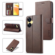 For Realme C55 LC.IMEEKE Calf Texture Horizontal Flip Leather Case(Brown)