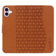 For iPhone 16 Plus Business Diamond Buckle Leather Phone Case with Lanyard(Brown)