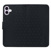 For iPhone 16 Plus Business Diamond Buckle Leather Phone Case with Lanyard(Black)