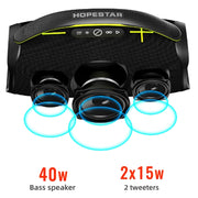 HOPESTAR A40 80W Outdoor Portable Wireless Bluetooth Speaker(Black)