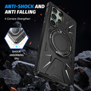 For Samsung Galaxy S24 Ultra 5G MagSafe Magnetic Shockproof Phone Case with Ring Holder(Black)
