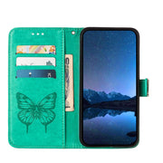 For Huawei Pura 70 Embossed Butterfly Leather Phone Case(Green)