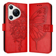For Huawei Pura 70 Embossed Butterfly Leather Phone Case(Red) - Huawei Cases by PMC Jewellery | Online Shopping South Africa | PMC Jewellery | Buy Now Pay Later Mobicred