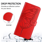 For Huawei Pura 70 Embossed Butterfly Leather Phone Case(Red)