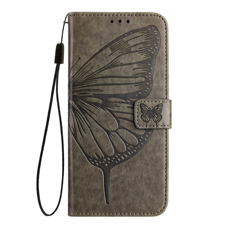 For Huawei Pura 70 Pro Embossed Butterfly Leather Phone Case(Grey)