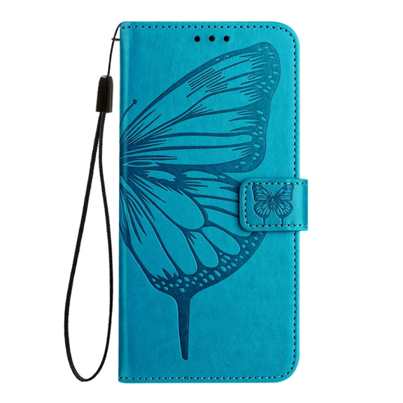 For Huawei Pura 70 Pro Embossed Butterfly Leather Phone Case(Blue)