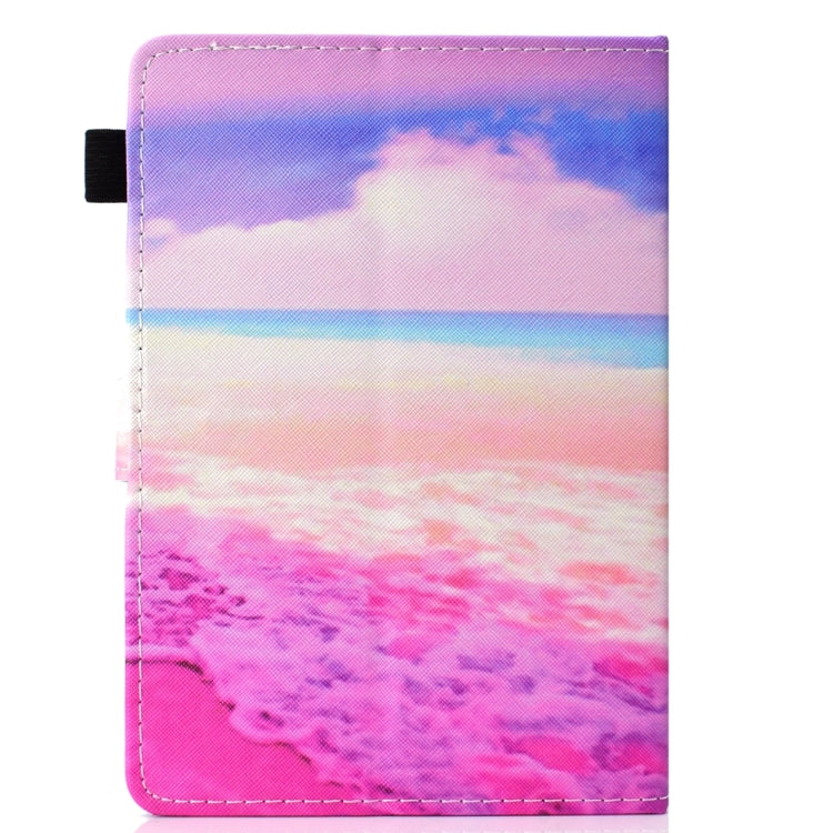 For 10 inch Universal Colored Drawing Stitching Leather Tablet Case(Pink Sea)