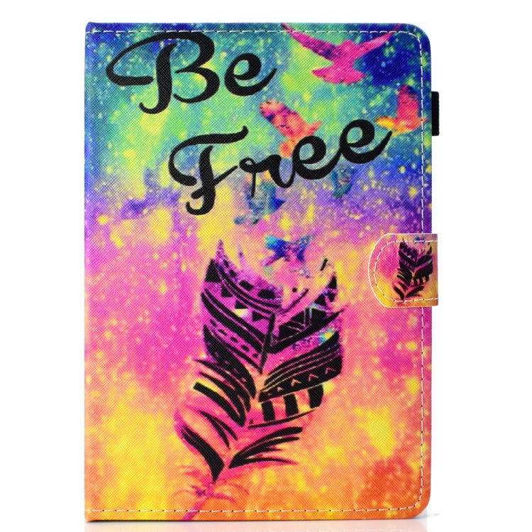 For 10 inch Universal Colored Drawing Stitching Leather Tablet Case(Feather)