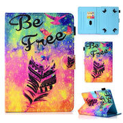For 10 inch Universal Colored Drawing Stitching Leather Tablet Case(Feather)