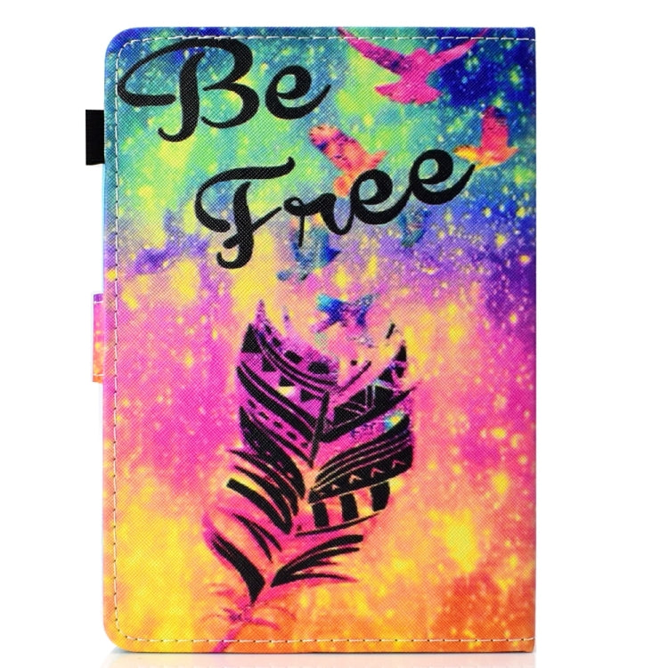 For 10 inch Universal Colored Drawing Stitching Leather Tablet Case(Feather)