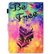 For 10 inch Universal Colored Drawing Stitching Leather Tablet Case(Feather)