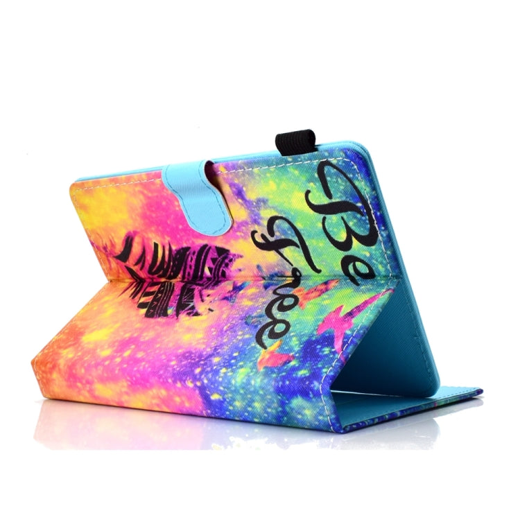 For 10 inch Universal Colored Drawing Stitching Leather Tablet Case(Feather)
