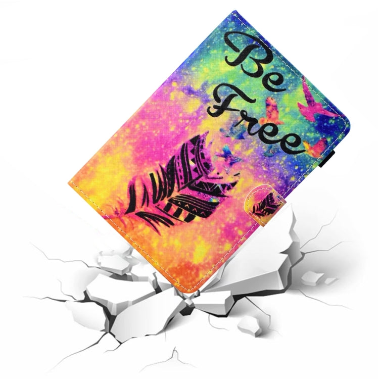 For 10 inch Universal Colored Drawing Stitching Leather Tablet Case(Feather)