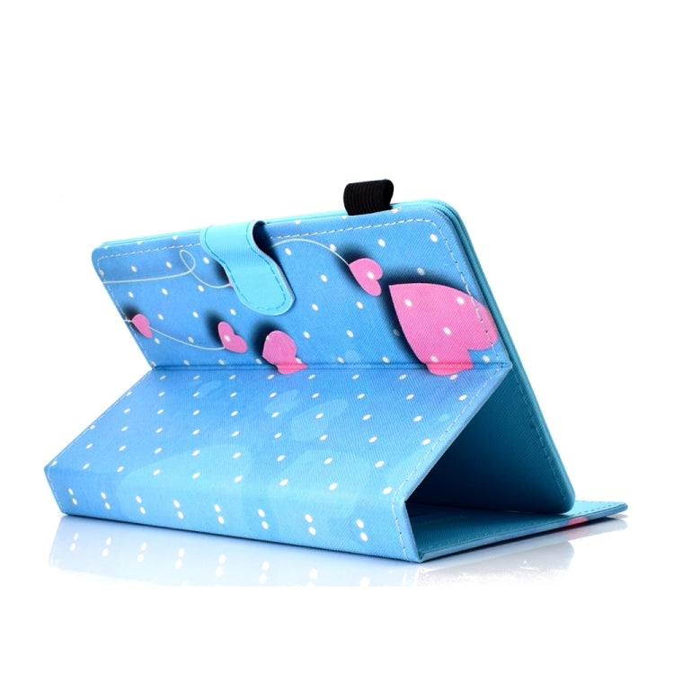 For 10 inch Universal Colored Drawing Stitching Leather Tablet Case(Love)