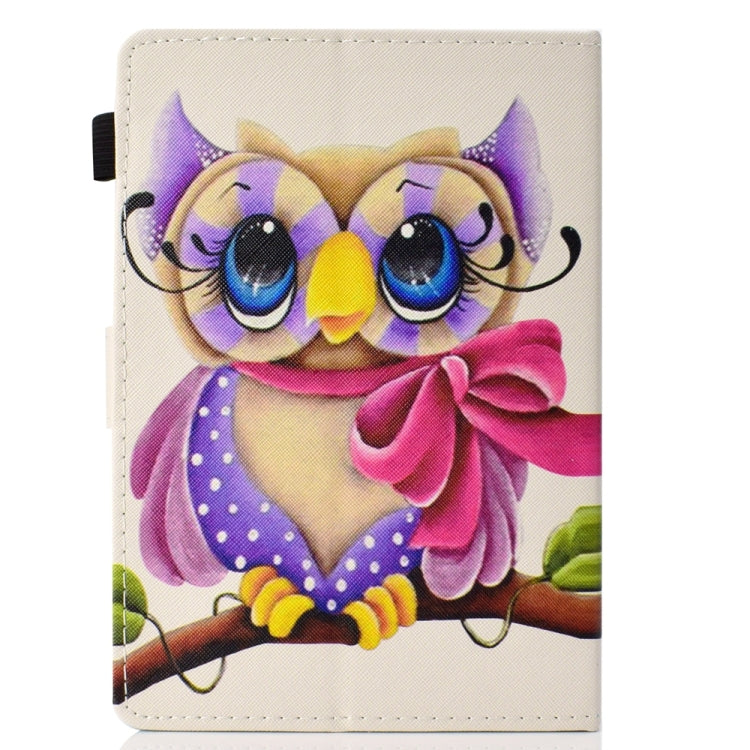 For 10 inch Universal Colored Drawing Stitching Leather Tablet Case(Owl)