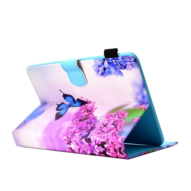 For 10 inch Universal Colored Drawing Stitching Leather Tablet Case(Butterfly)