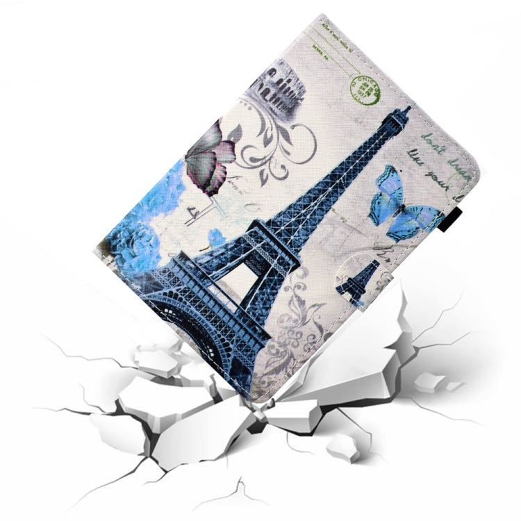 For 10 inch Universal Colored Drawing Stitching Leather Tablet Case(Iron Tower)