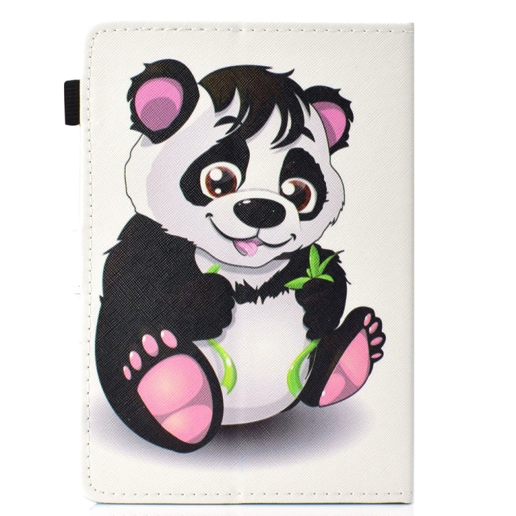 For 10 inch Universal Colored Drawing Stitching Leather Tablet Case(Panda)