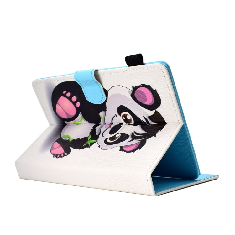 For 10 inch Universal Colored Drawing Stitching Leather Tablet Case(Panda)