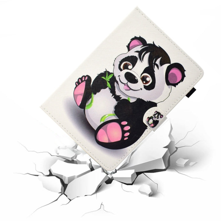 For 10 inch Universal Colored Drawing Stitching Leather Tablet Case(Panda)