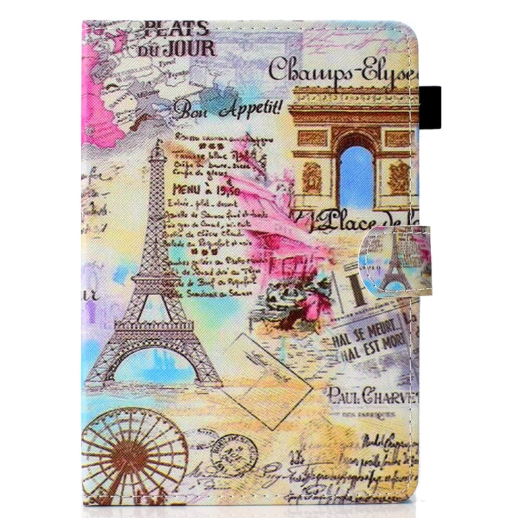 For 10 inch Universal Colored Drawing Stitching Leather Tablet Case(Romantic Paris)